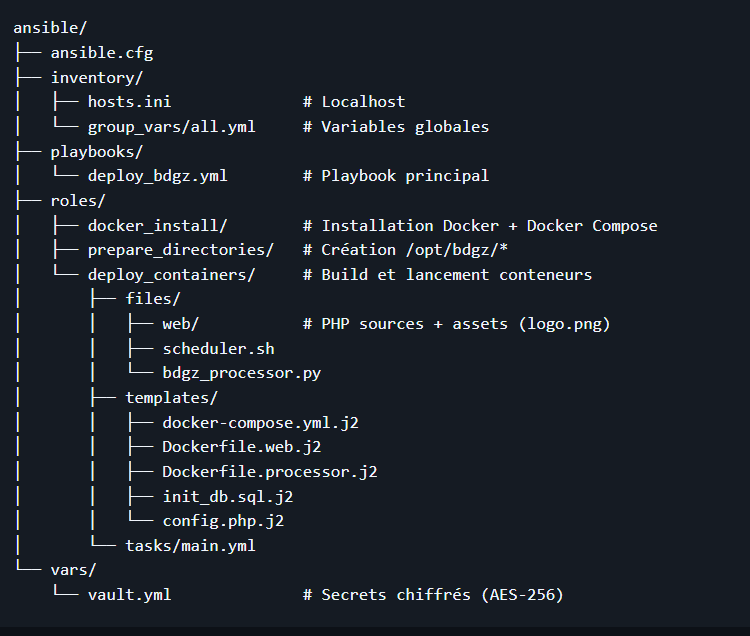 Playbook Ansible BDGZ